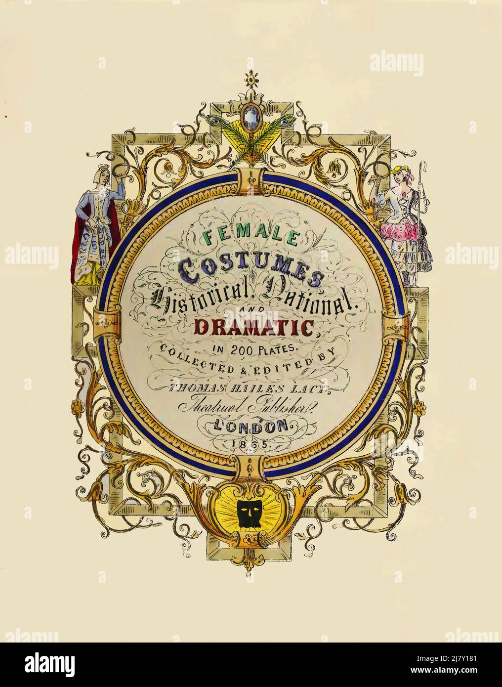 Weibliche Kostüme Frontispiz Stockfoto