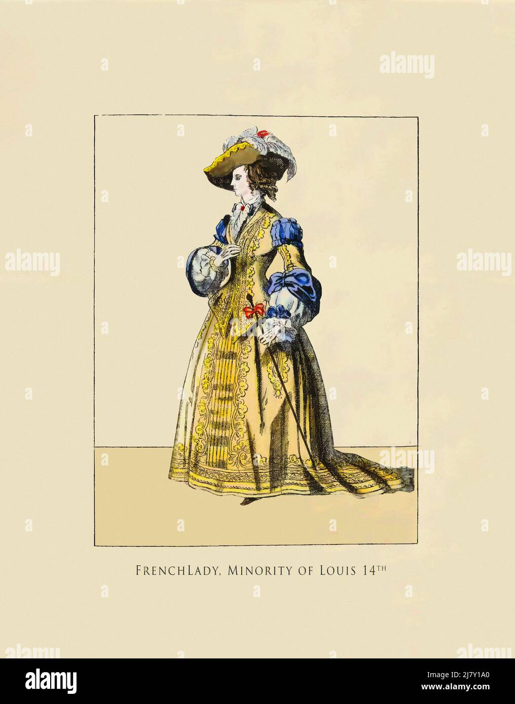 Französische Dame - Minderheit von Louis 14 Stockfoto