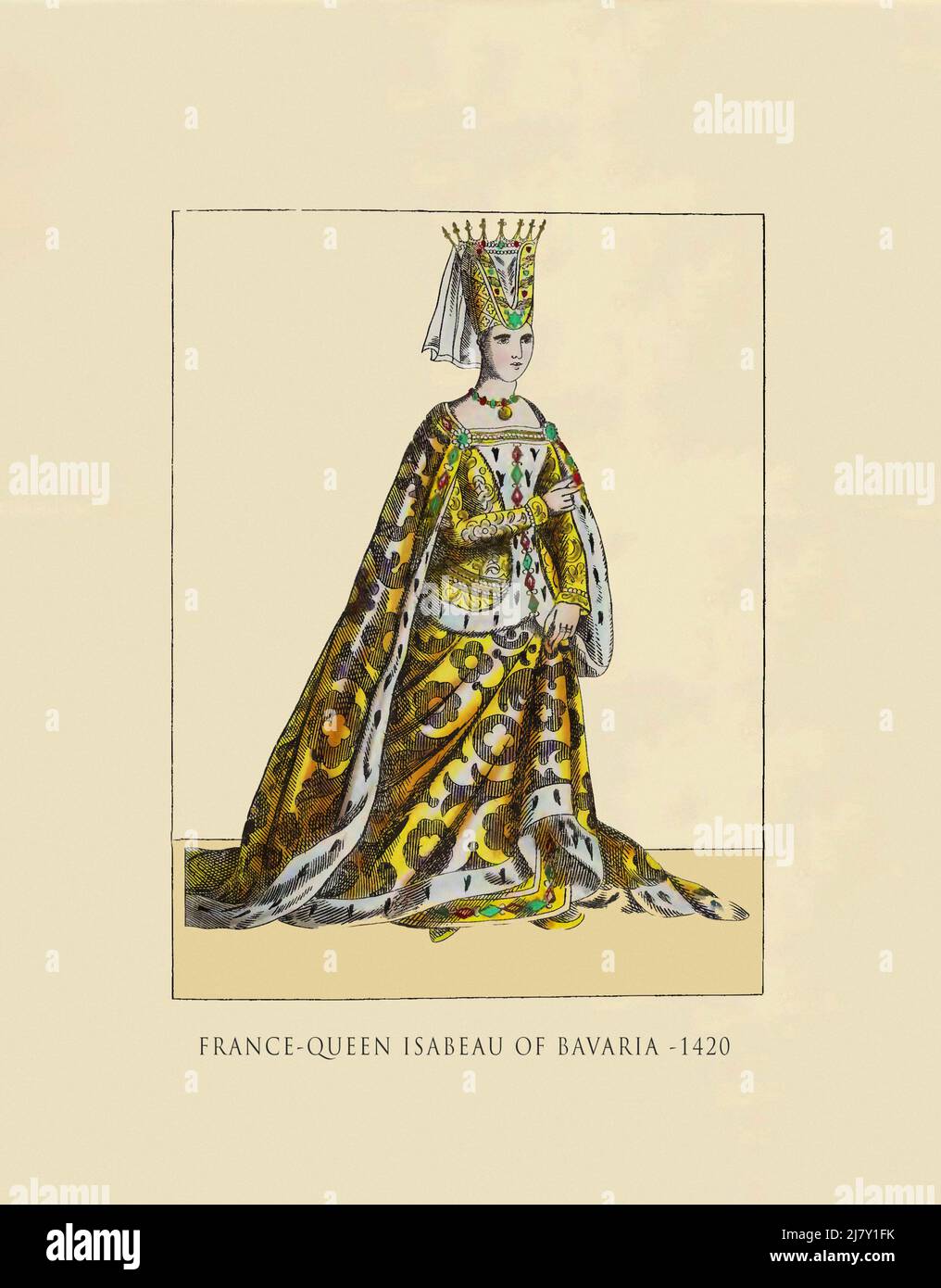 Königin Isabeau von Bayern 1420 Stockfoto