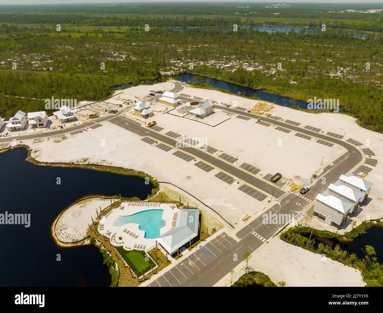 Neue Baustellen in Orange Beach Alabama Stockfoto