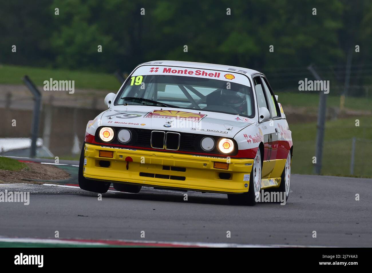 Mark Smith, Arran Moulton-Smith, BMW E30 M3, Ein einstündiges Rennen mit der Option eines zweiten Fahrers in kultigen Limousinen und Tourenwagen-Rennläufern, die an diesem Rennen teilnahmen Stockfoto