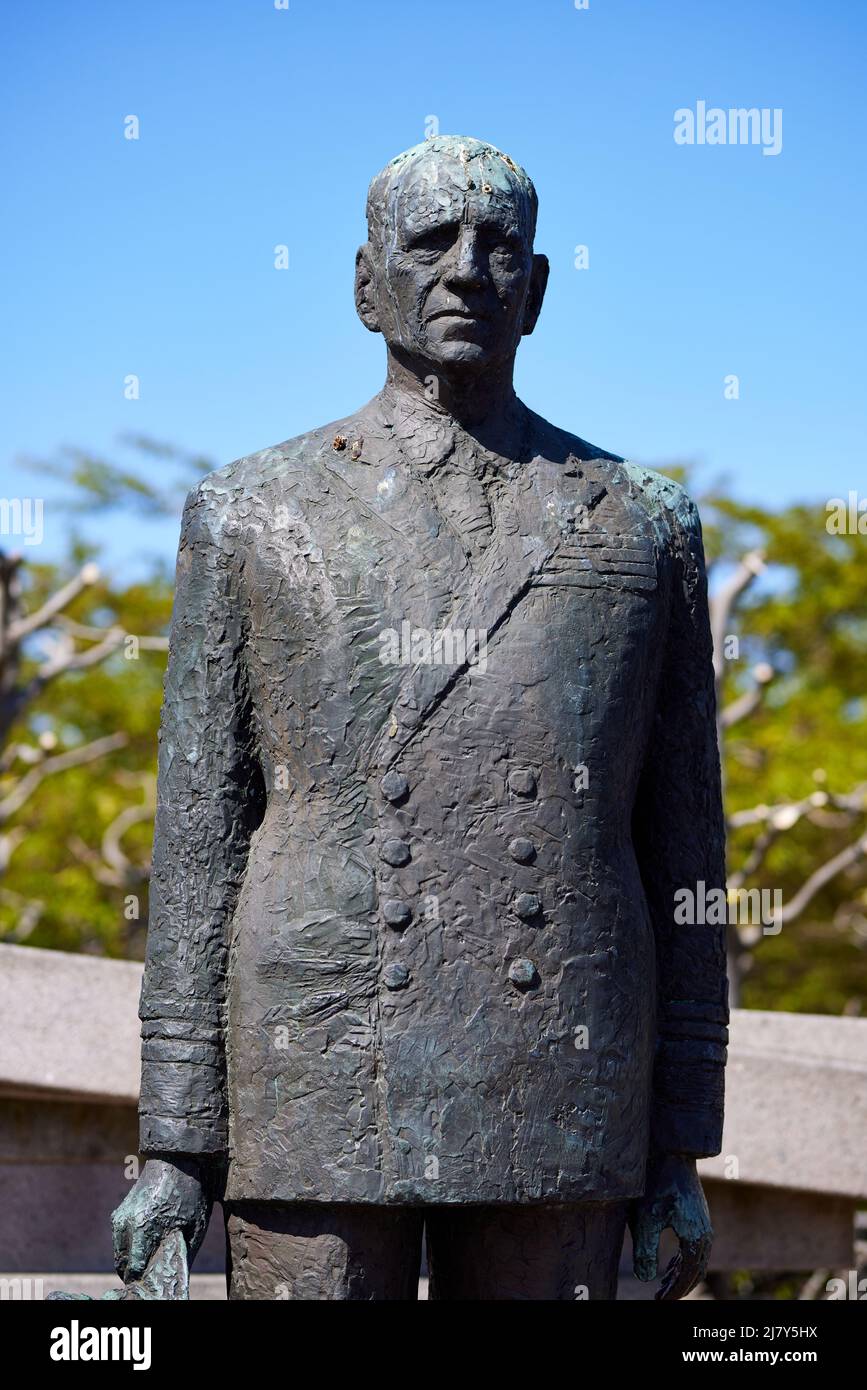 König Friedrich IX. Von Dänemark, Bronzestatue von Knud Nellemose (1981); Langelinie/Nordre Toldbod, Kopenhagen, Dänemark Stockfoto