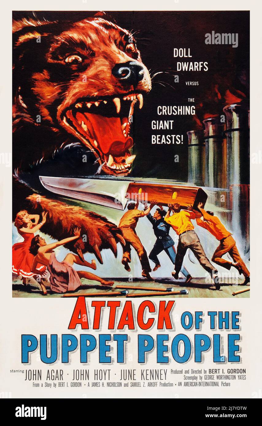 Angriff der Puppet-Leute Stockfoto