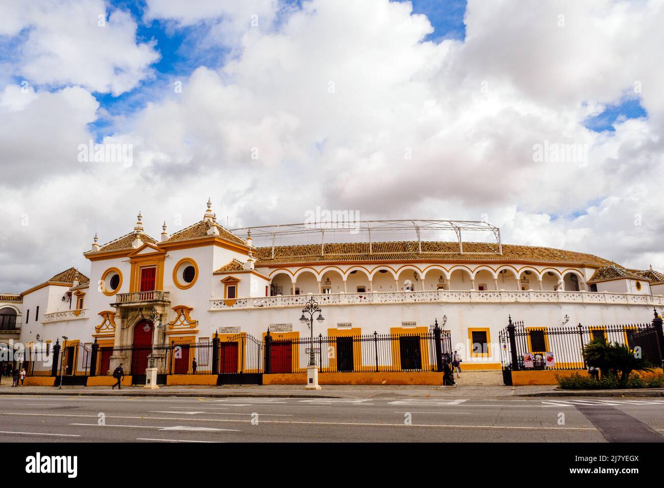 Plaza de Toros de la Real Maestranza de Caballería de Sevilla Stierkampfarena - Sevilla, Spanien Stockfoto