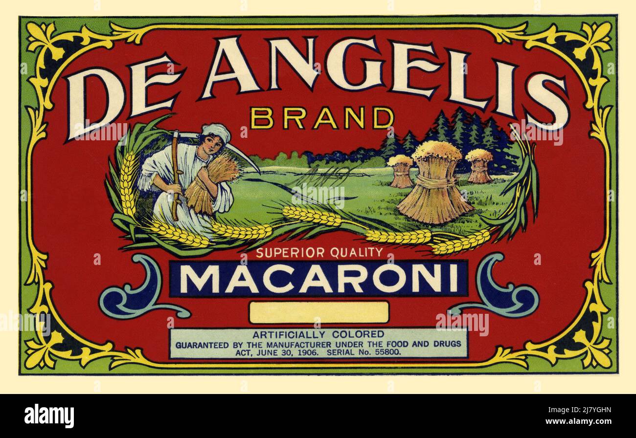 De Angelis Brand Macaroni Stockfoto