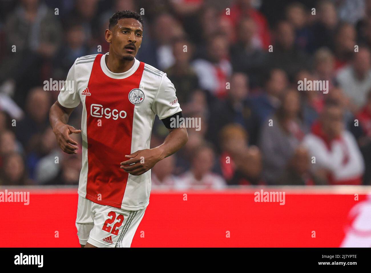 AMSTERDAM, NIEDERLANDE - 11. MAI: Sebastien Haller von Ajax während des niederländischen Eredivisie-Spiels zwischen Ajax und dem SC Heerenveen in der Johan Cruijff Arena am 11. Mai 2022 in Amsterdam, Niederlande (Foto: Herman Dingler/Orange Picters) Stockfoto