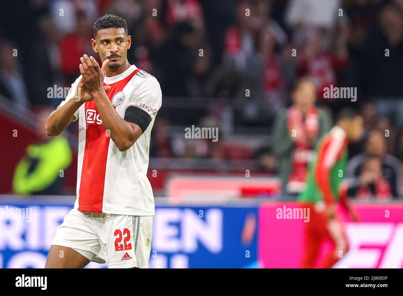 AMSTERDAM, NIEDERLANDE - 11. MAI: Sebastien Haller von Ajax während des niederländischen Eredivisie-Spiels zwischen Ajax und dem SC Heerenveen in der Johan Cruijff Arena am 11. Mai 2022 in Amsterdam, Niederlande (Foto: Herman Dingler/Orange Picters) Stockfoto