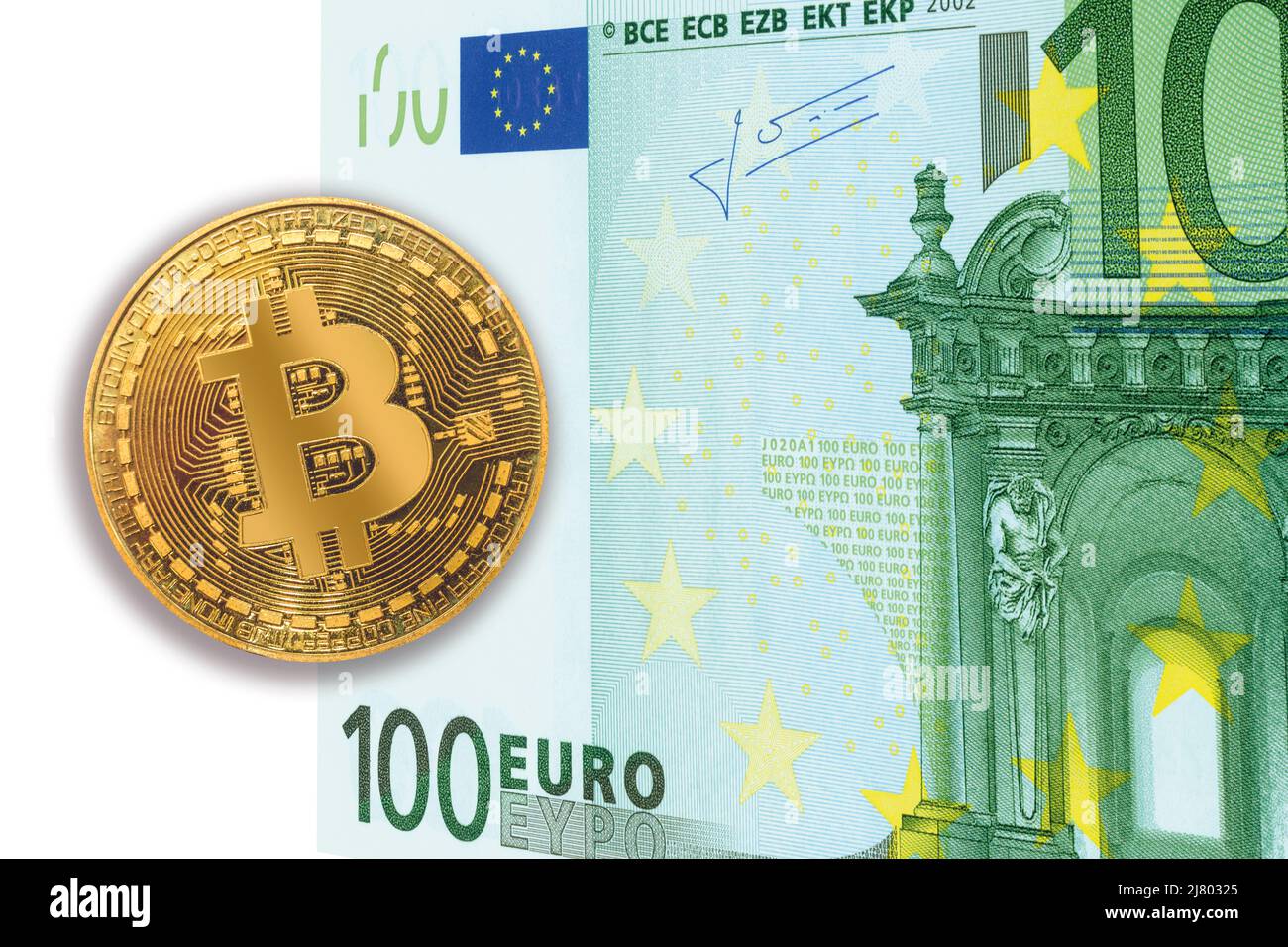 Eine US-Dollar-Rechnung verschwommen, wobei der Pfeil des grünen Aktienmarktes nach oben und der rote Pfeil nach unten gehen. Dollar-Wechselkurs geht sowohl nach oben als auch nach unten Konzept. Stockfoto