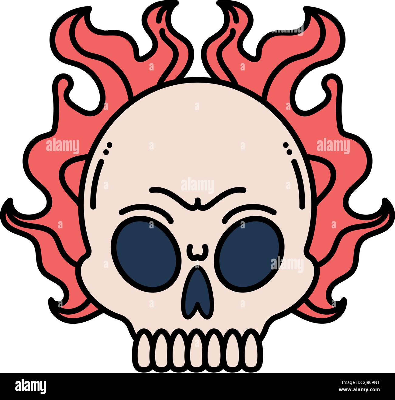 Totenkopf Symbol Tattoo Totenkopf mit Flammen Tattoo-Symbol Stock-Vektorgrafik - Alamy