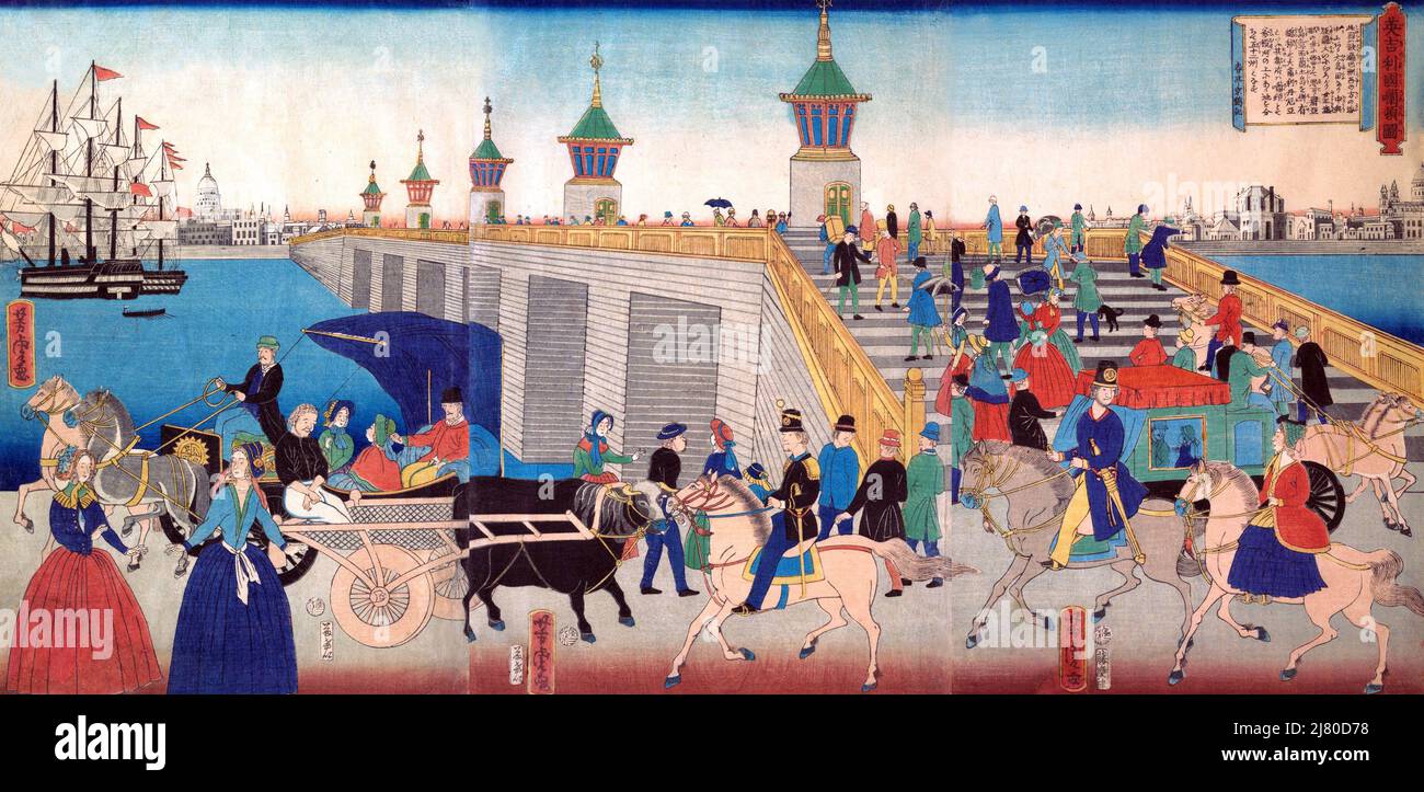 Brücke im Alten london Stockfoto