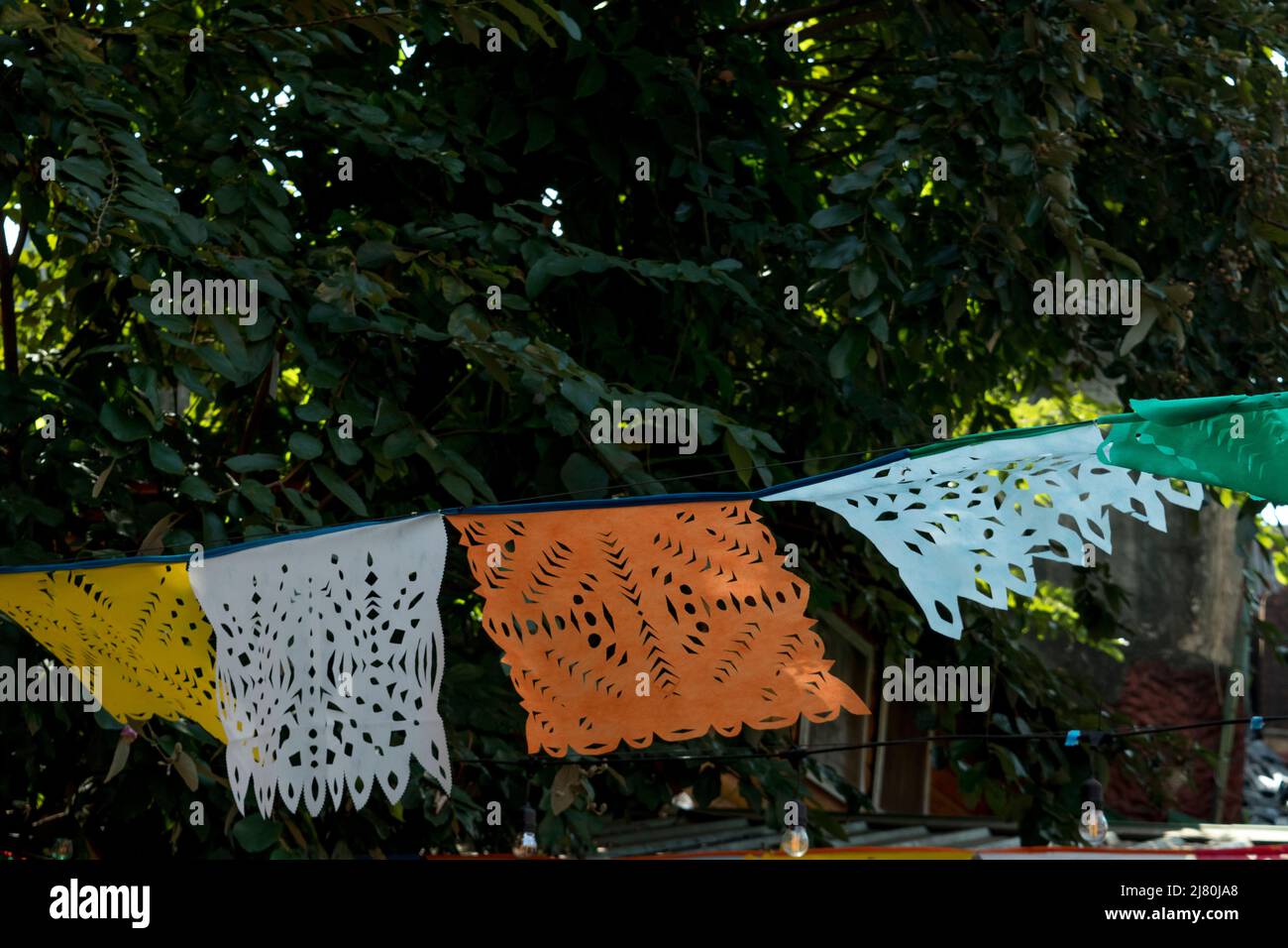 Traditionelle mexikanische Banner zur Dekoration Stockfoto
