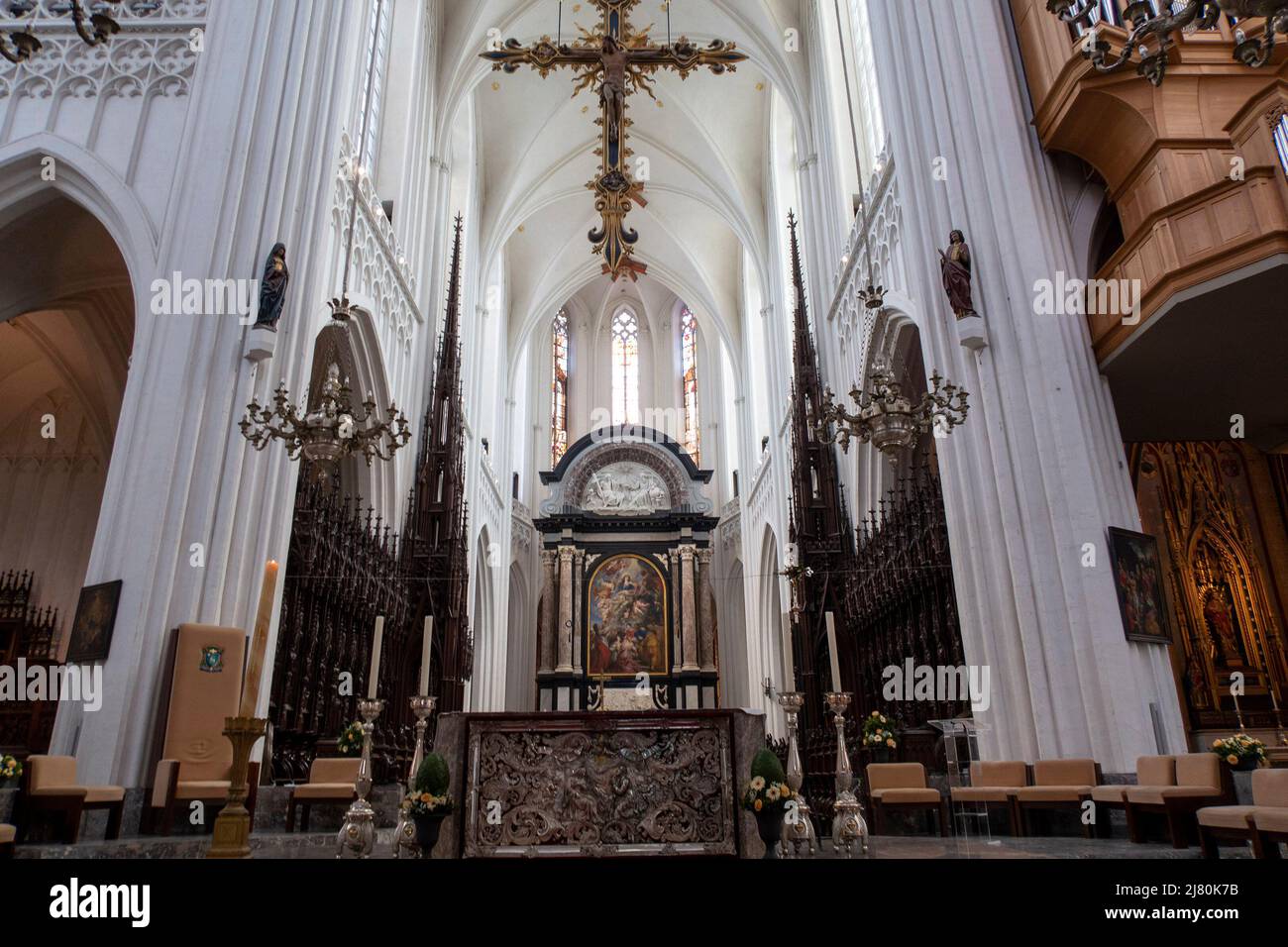 Die Himmelfahrt der Jungfrau, auch Himmelfahrt der Heiligen Jungfrau vom Maler Peter Paul Rubens in der Kathedrale unserer Lieben Frau, Antwerpen, Belgien, Europa Stockfoto