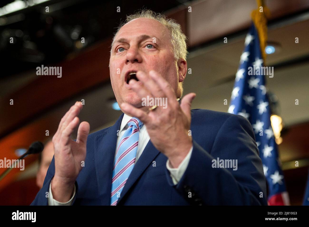 Steve Scalise (Republikaner von Louisiana), ein Minderheitsgewand des Repräsentantenhauses der Vereinigten Staaten, hält am Mittwoch, den 11. Mai 2022, im US-Kapitol in Washington, DC, eine Rede zur Definanzierung des Disinformation Governance Board des Heimatschutzministeriums. Kredit: Rod Lampey / CNP/Sipa USA Stockfoto