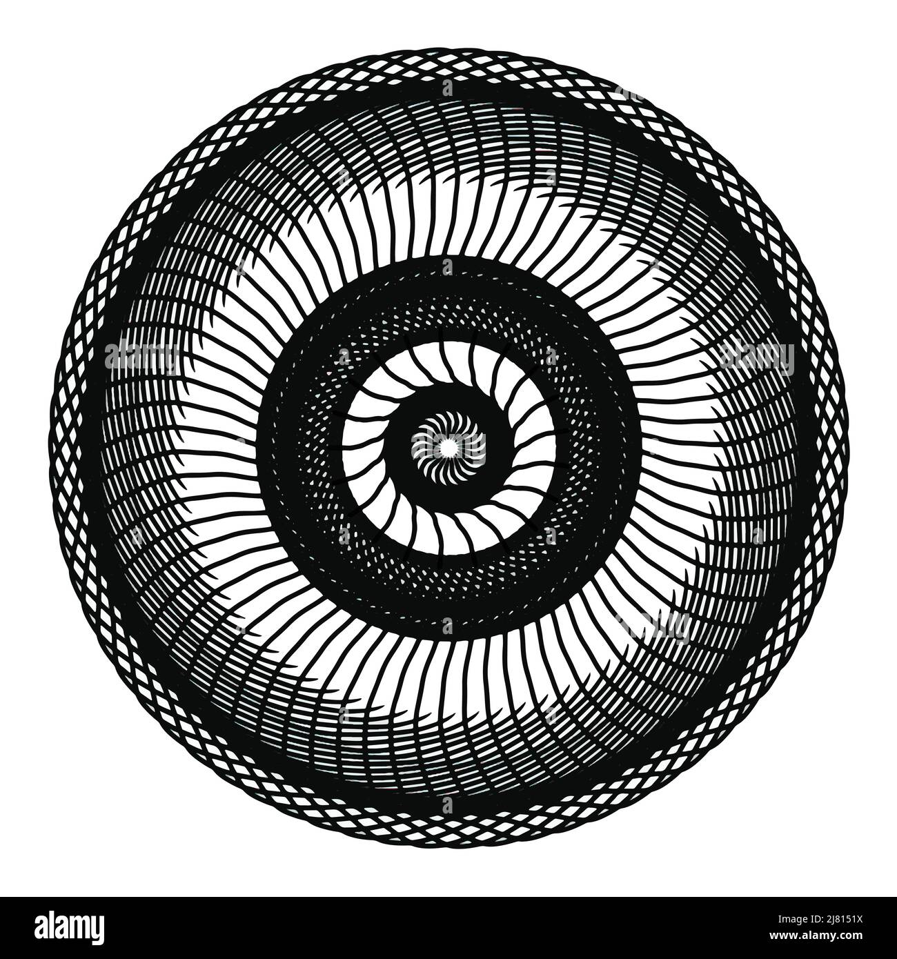 Mandala-Malerei mit schwarzem und weißem Auge, geeignet zur Dekoration Stock Vektor