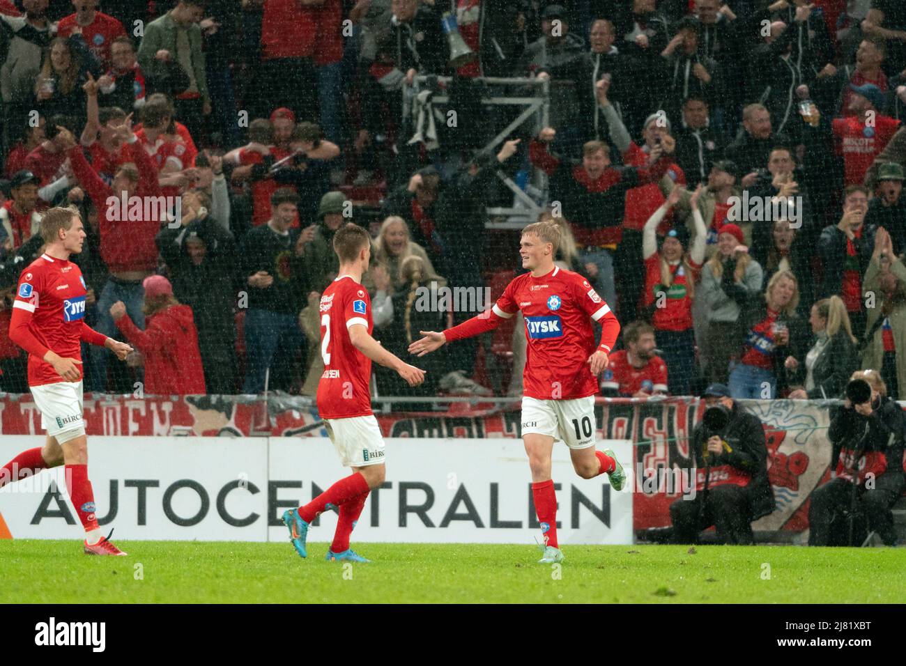 Kopenhagen, Dänemark. 11.. Mai 2022. Soren Tengstedt (10) vom FC Kopenhagen erzielt im Superliga-Spiel 3F zwischen dem FC Kopenhagen und Silkeborg BEI Parken in Kopenhagen 2-1 Punkte. (Foto: Gonzales Photo/Alamy Live News Stockfoto