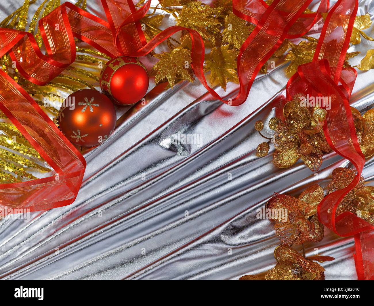 Atemberaubende Weihnachtsdekorationen machen das perfekte Bild für die Feiertage Stockfoto