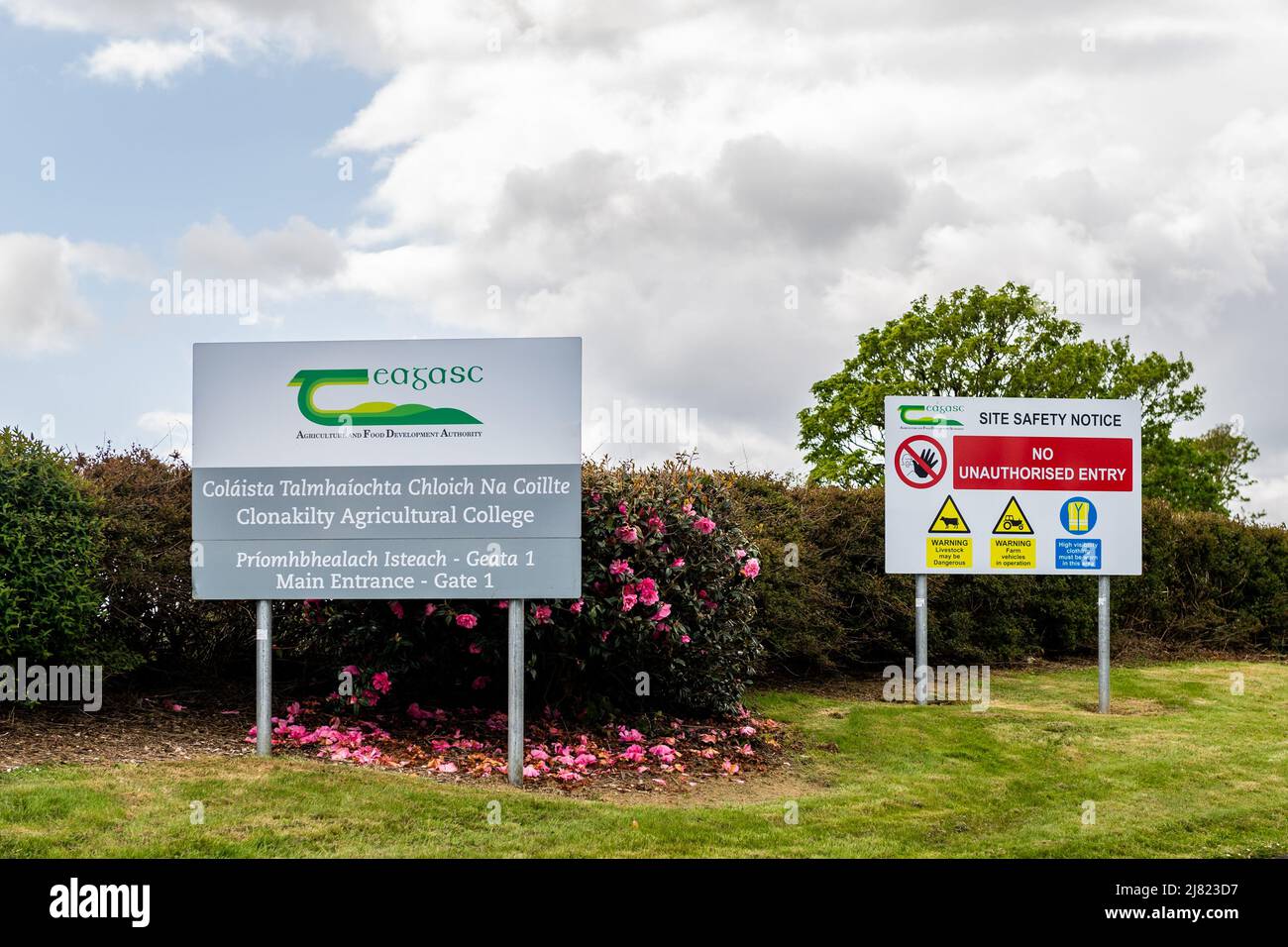 Eintritt zum Clonakilty Agricultural College, Darrara, Clonakilty, West Cork, Irland. Stockfoto