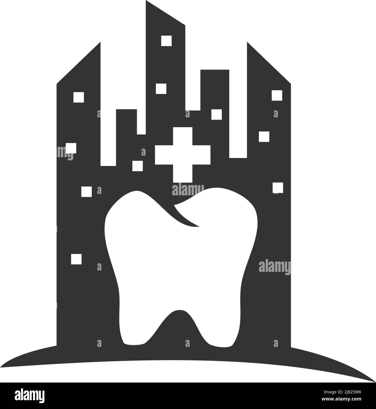 Dental City Logo Design Icon Illustration Markenidentität Stock Vektor