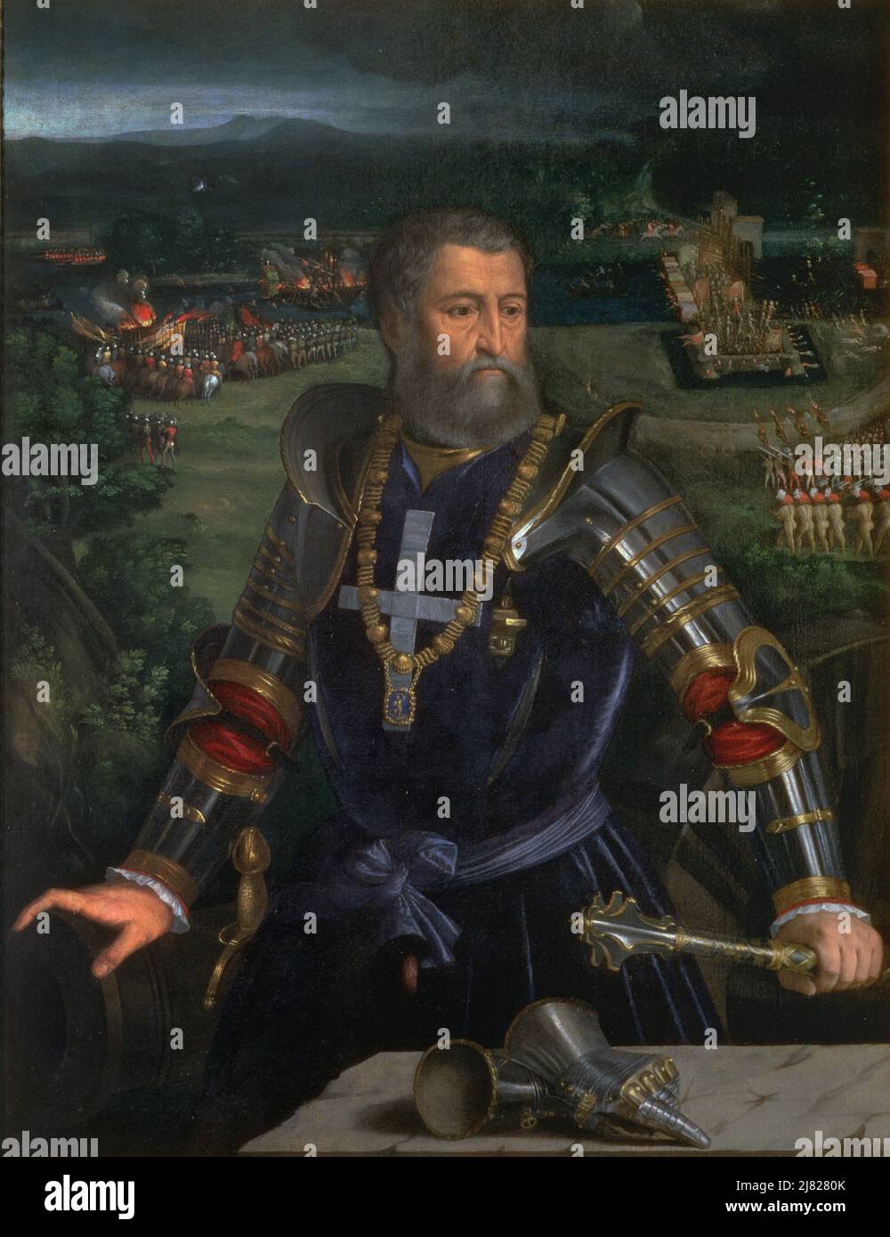 Porträt von Alfonso I d'Este (1486-1534) von Dossi, Dosso (ca. 1479-1542); Galleria e Museo Estense, Modena, Italien; Italienisch, urheberrechtlich geschützt. Stockfoto