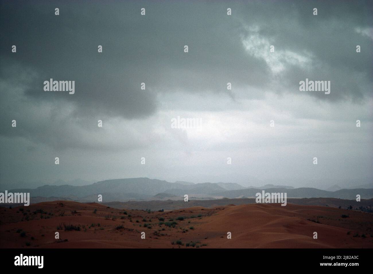 Abu Dhabi VAE Al Ain Wüstensturm Stockfoto