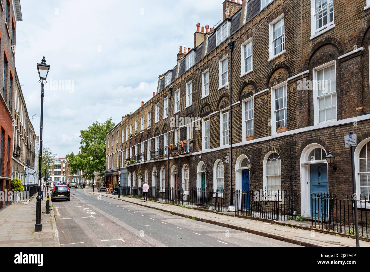 Sekforde Street, eine historische georgianische Terrasse in Clerkenwell, London, Großbritannien Stockfoto