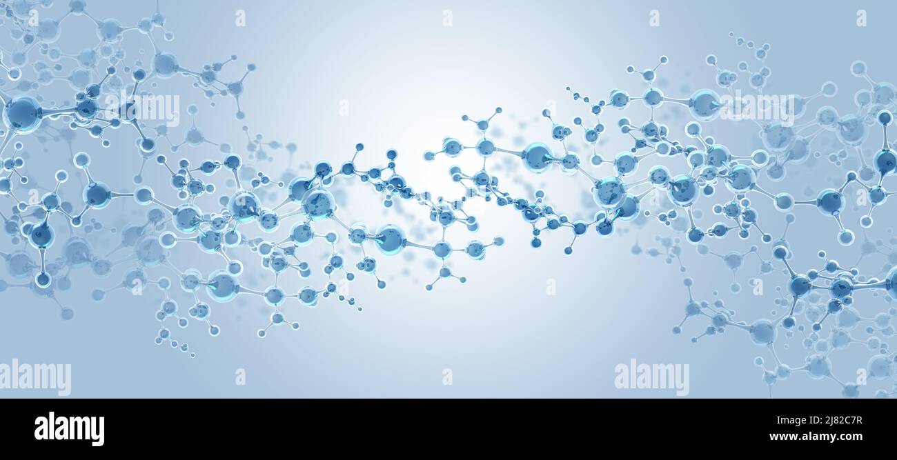 Molekulare Struktur. Crystal Cell 3D-Abbildung. Hochwertige Nanotechnologie, wissenschaftlicher, medizinischer Hintergrund Stockfoto