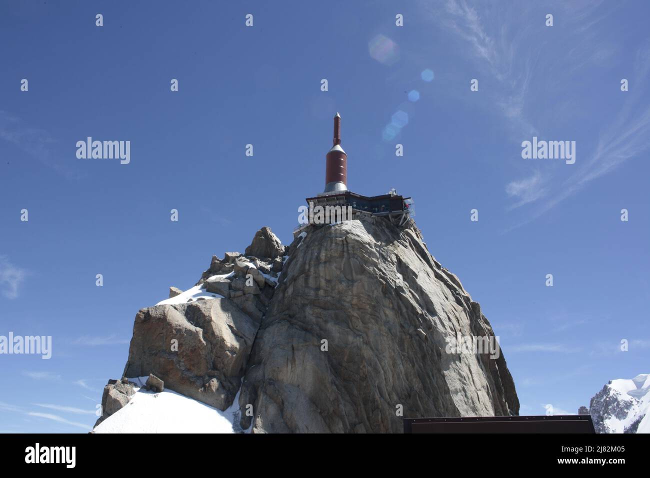 Tour, Antenne de télécommunication de l'Aiguille du Midi, chamonix Mont-Blanc Stockfoto