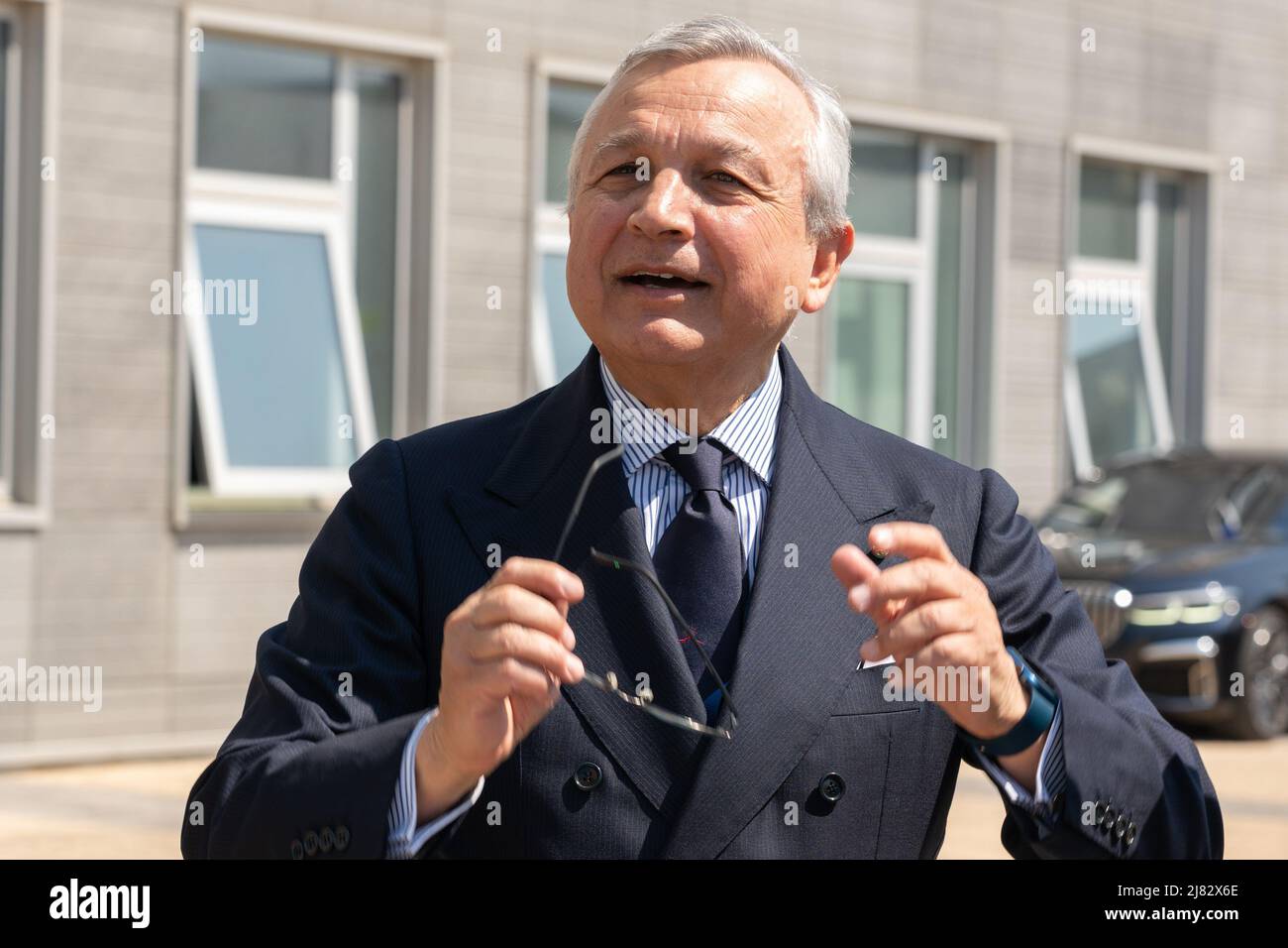 Neapel, Italien. 12.. Mai 2022. Costanzo Jannotti Pecci, Präsident der Industriellen Union von Neapel – Confindustria Neapel, während seiner Rede auf der von der Industriellen Union von Neapel organisierten Generalversammlung „Südlicher Zusammenhalt“. Kredit: Unabhängige Fotoagentur/Alamy Live Nachrichten Stockfoto