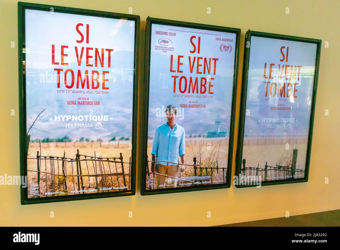 Paris, Frankreich, Nahaufnahme, Inside, französische Filmplakate, 13. Bezirk, MK2 Bibliothèque Cinema, Werbung zeitgenössisch Stockfoto