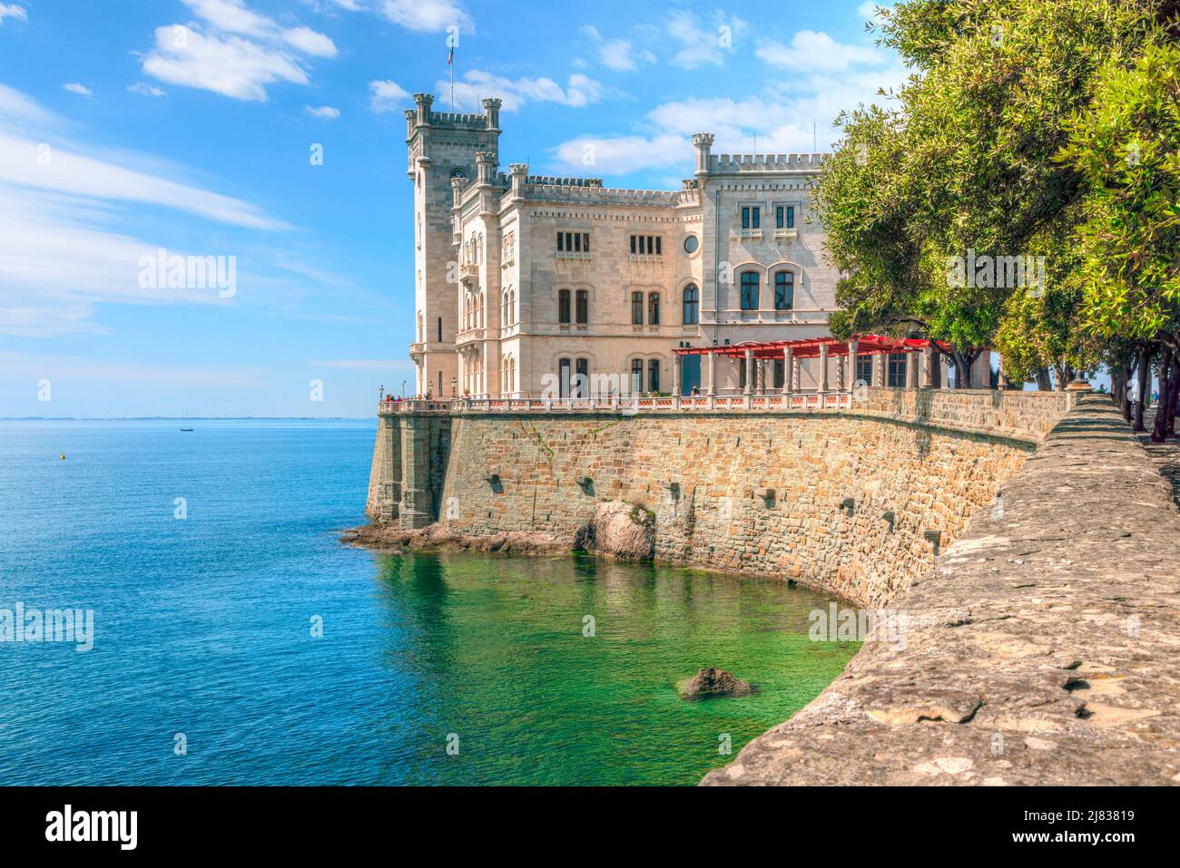 Schloss Miramare, Triest, Friaul-Julisch Venetien, Italien Stockfoto