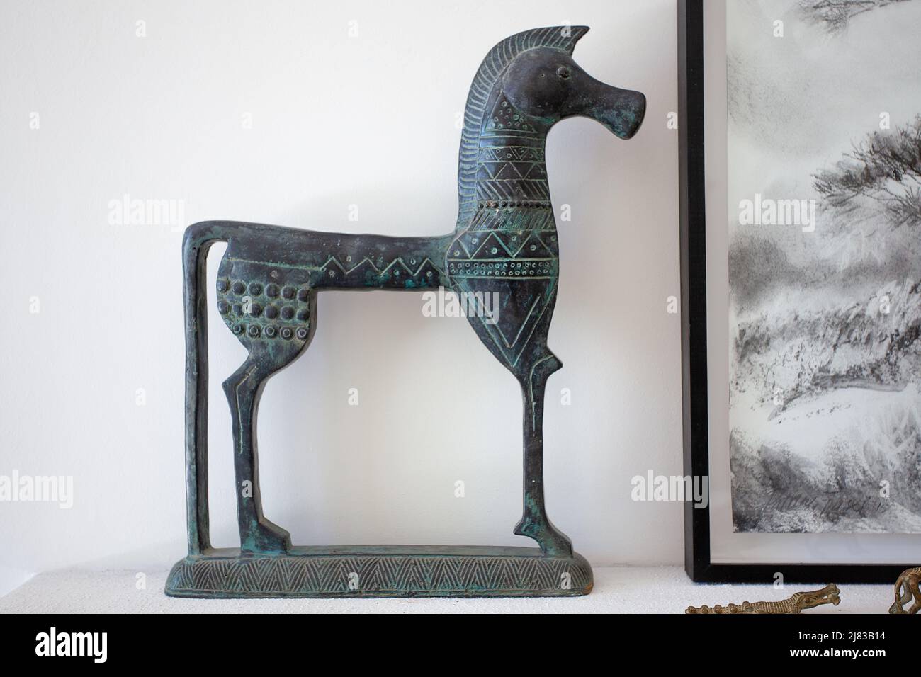 Metal Majesty: Das Klassische Pferd Stockfoto