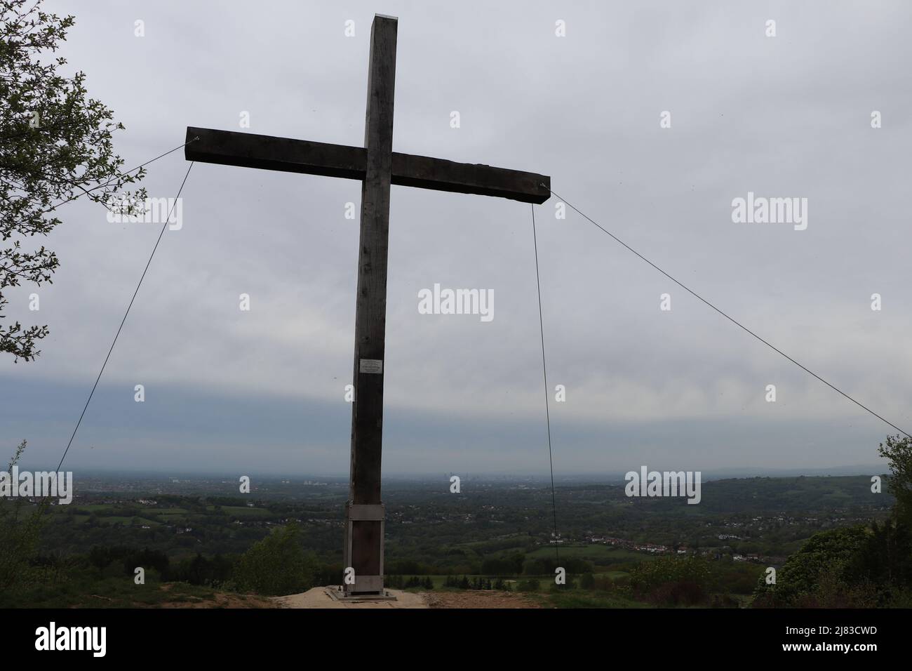 Mellor Cross über Manchester England Stockfoto
