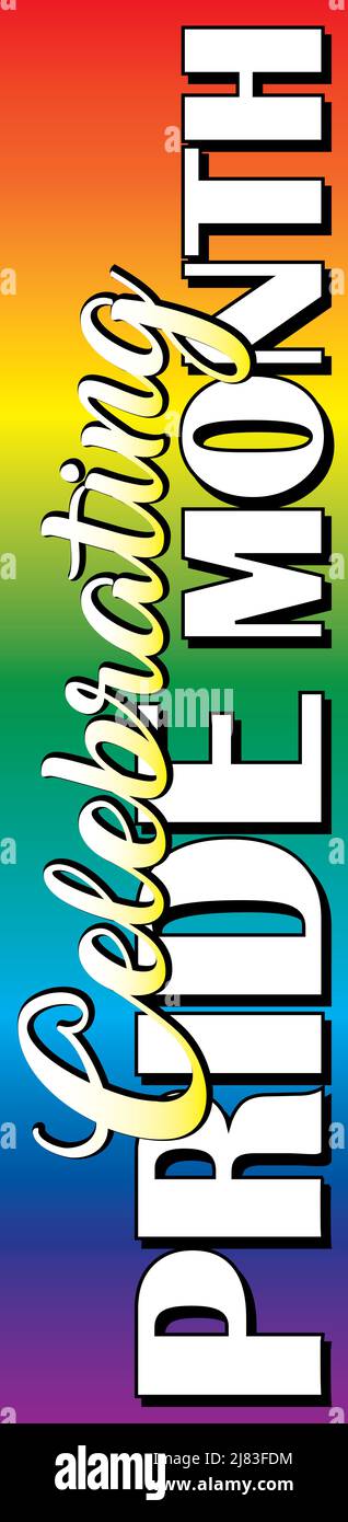 Vertikales Banner „Gay Pride Month“ Stockfoto
