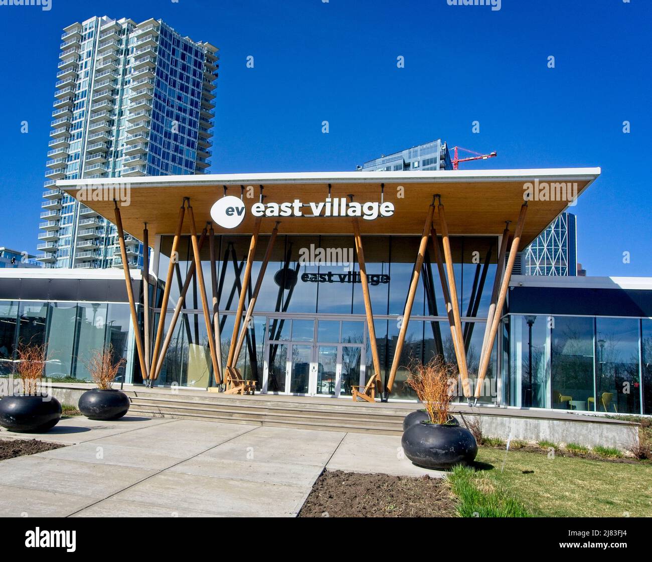 East Village Downtown Calgary Alberta Stockfoto