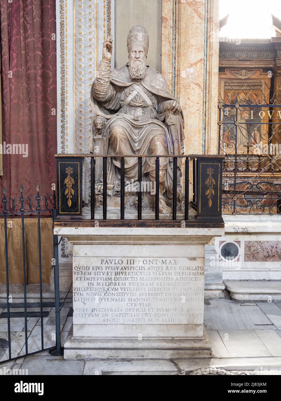 Skulptur, Paul III Kirche Santa Maria in Aracoeli, Capitol, Rom, Latium, Italien Stockfoto