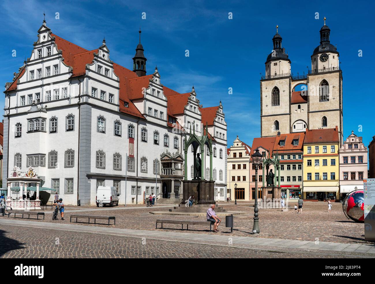 Altes Rathaus, Markt, Lutherstadt Wittenberg, Wittenberg, Sachsen-Anhalt, Deutschland Stockfoto