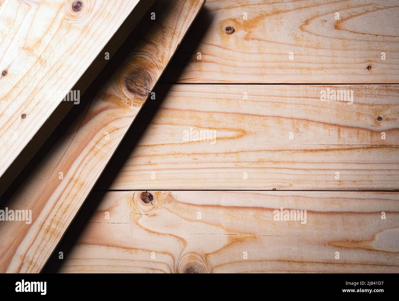 Hintergrund oder Textur Retro Holzbretter übereinander gestapelt Stockfoto