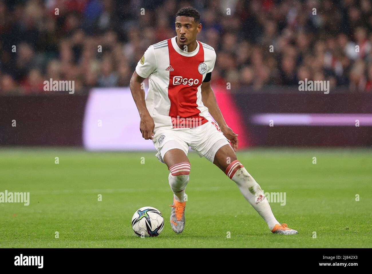 AMSTERDAM, NIEDERLANDE - 11. MAI: Sebastien Haller von Ajax während des niederländischen Eredivisie-Spiels zwischen Ajax und dem SC Heerenveen in der Johan Cruijff Arena am 11. Mai 2022 in Amsterdam, Niederlande (Foto: Herman Dingler/Orange Picters) Stockfoto