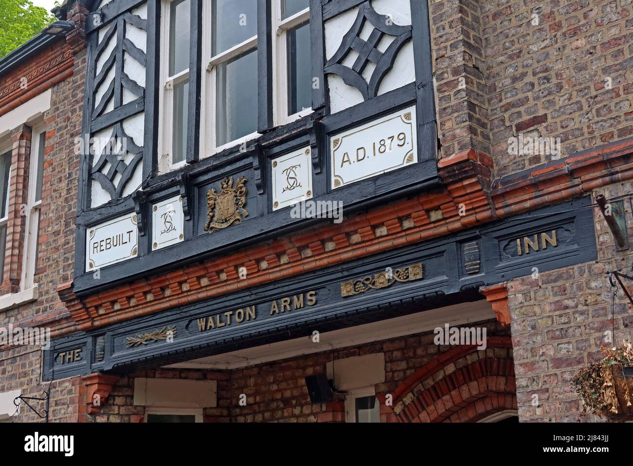 Walton Arms, Pub Entrance AD1879.148 Old Chester Road, Higher Walton, Warrington, Lancashire, UK, WA4 6TG Stockfoto