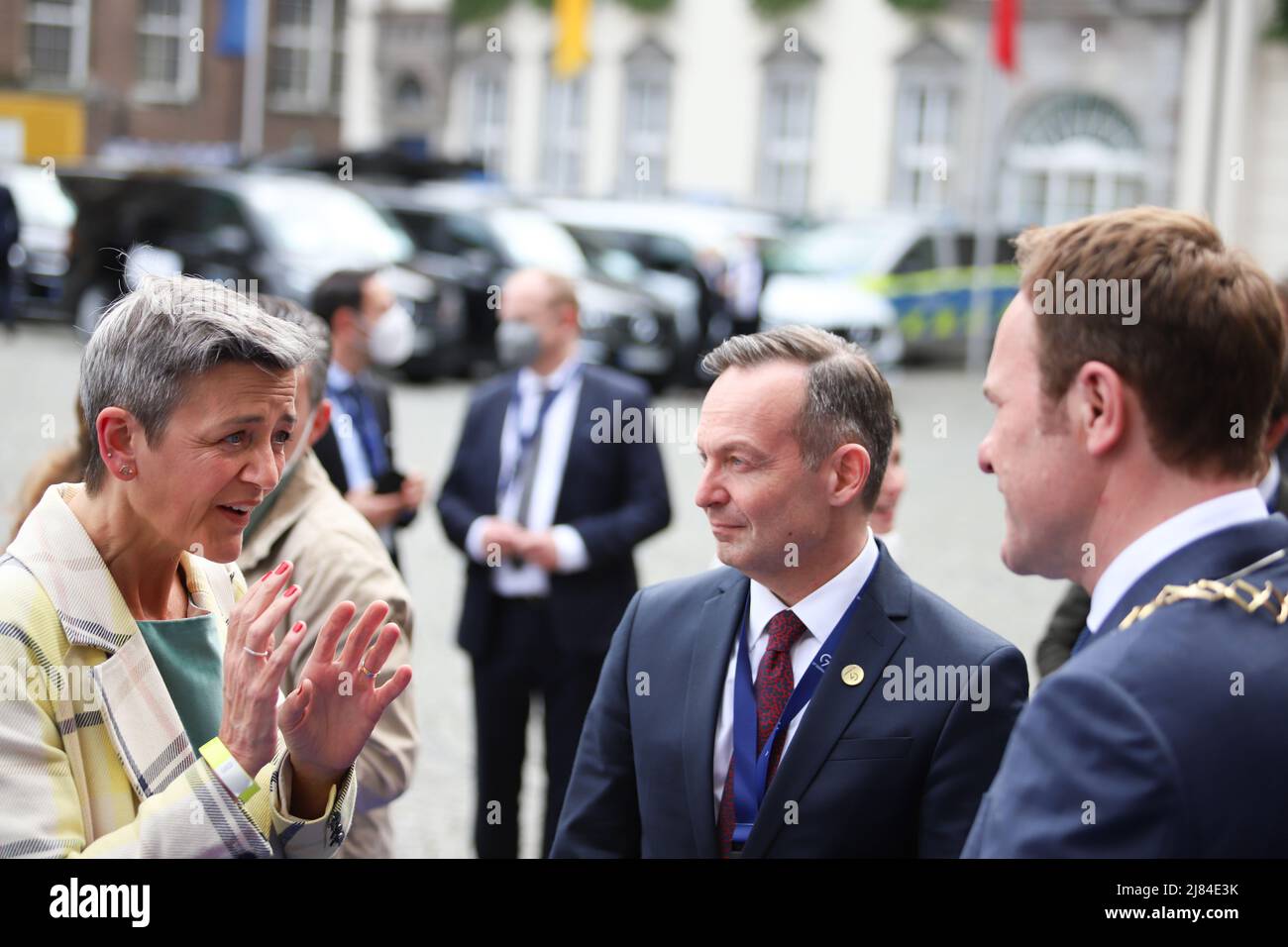 Margarethe Vestager, Exekutiv-Vizepräsidentin der Europäischen Kommission mit Volker Wissing ( FDP ), Ministerin für Digitales und Verkehr, Deutschland Stockfoto