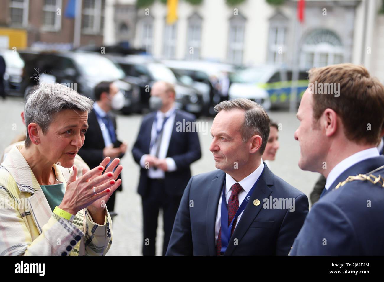 Margarethe Vestager, Exekutiv-Vizepräsidentin der Europäischen Kommission mit Volker Wissing ( FDP ), Ministerin für Digitales und Verkehr, Deutschland Stockfoto