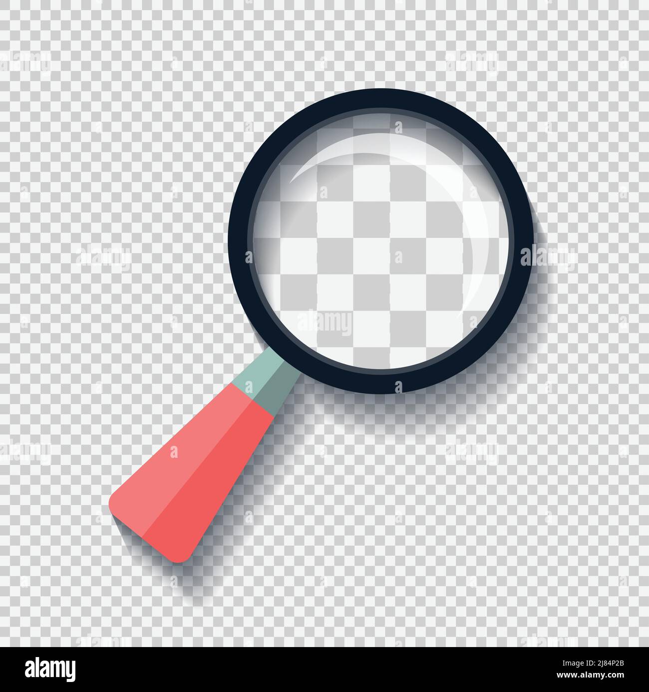Vergrößerungsglas mit langem Schatten schwarz, einfaches Design style.Vector Illustration Stock Vektor