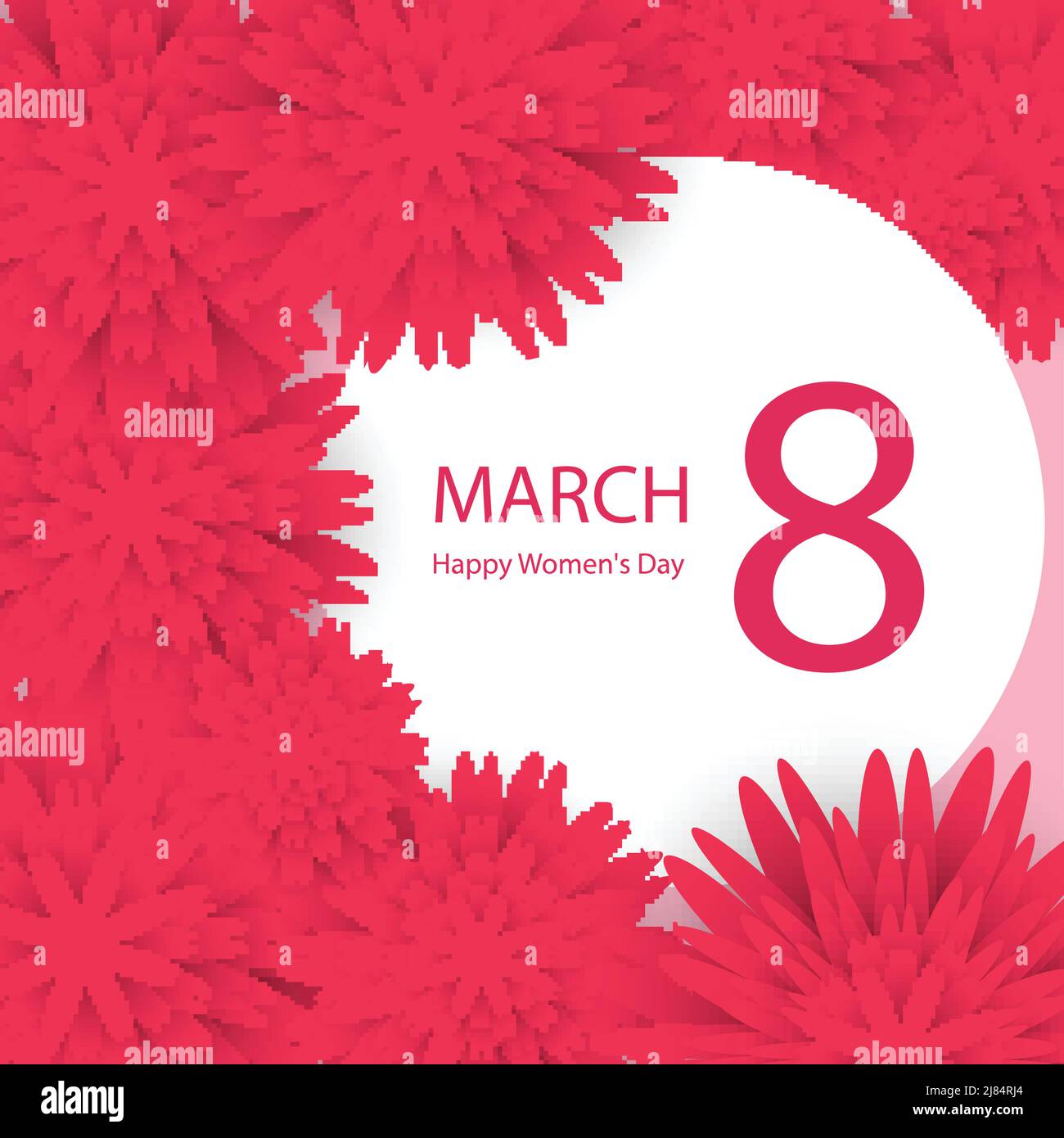 Grußkarte mit abstraktem Blumenmuster. Alles gute zum Frauentag, Vector-Llustration Stock Vektor