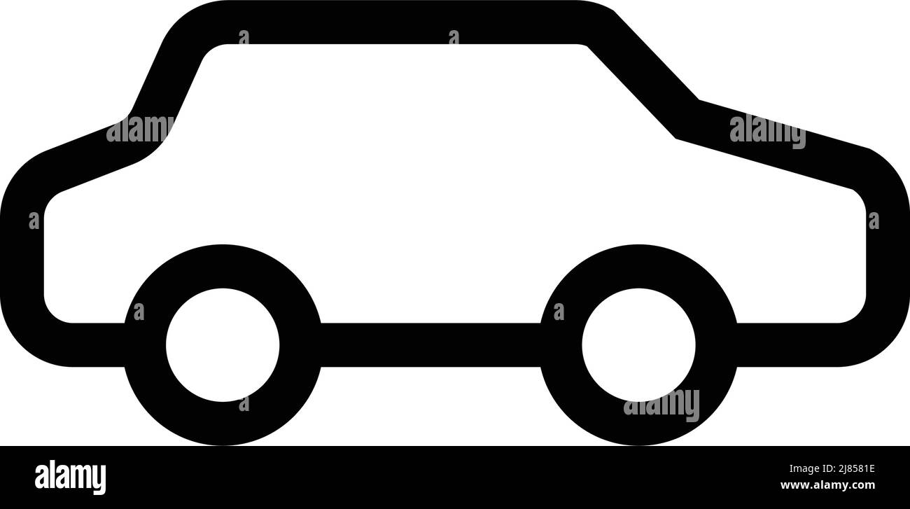 Einfaches Auto-Symbol. Vektor über Verkehr. Bearbeitbarer Vektor. Stock Vektor