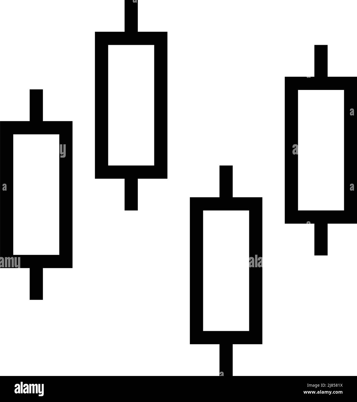 Candlestick-Diagramm-Symbol. Investitionen. Bearbeitbarer Vektor. Stock Vektor