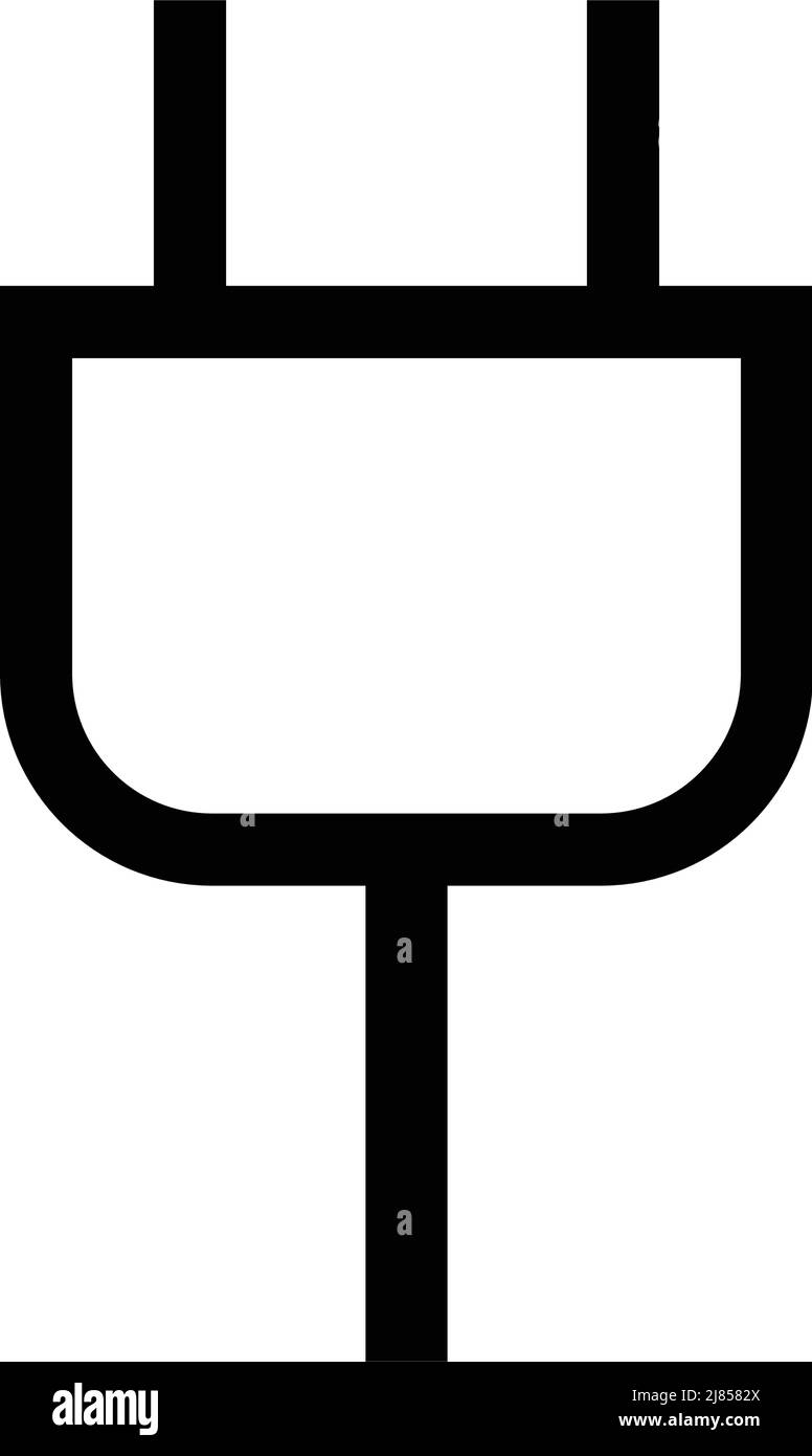 Symbol für die Silhouette einer Steckdose. Vektor über Netzteil. Bearbeitbarer Vektor. Stock Vektor