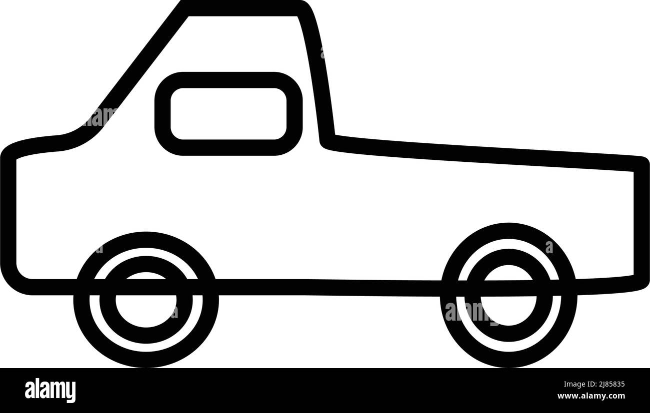 LKW-Symbol. Vektordaten eines Autos. Bearbeitbarer Vektor. Stock Vektor