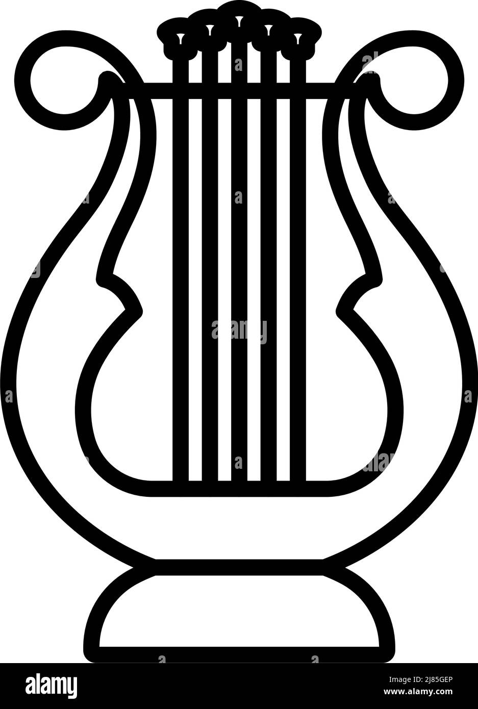 Lyre-Symbol. Auffälliges Design mit bearbeitbarer Konturbreite. Vektorgrafik. Stock Vektor