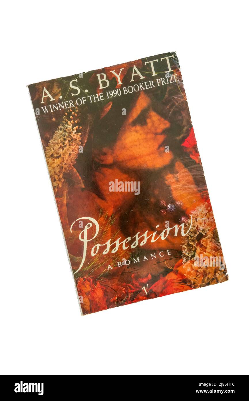 Ein Taschenbuch von Possession: A Romance von A. S. Byatt. Erstveröffentlichung 1990. Stockfoto