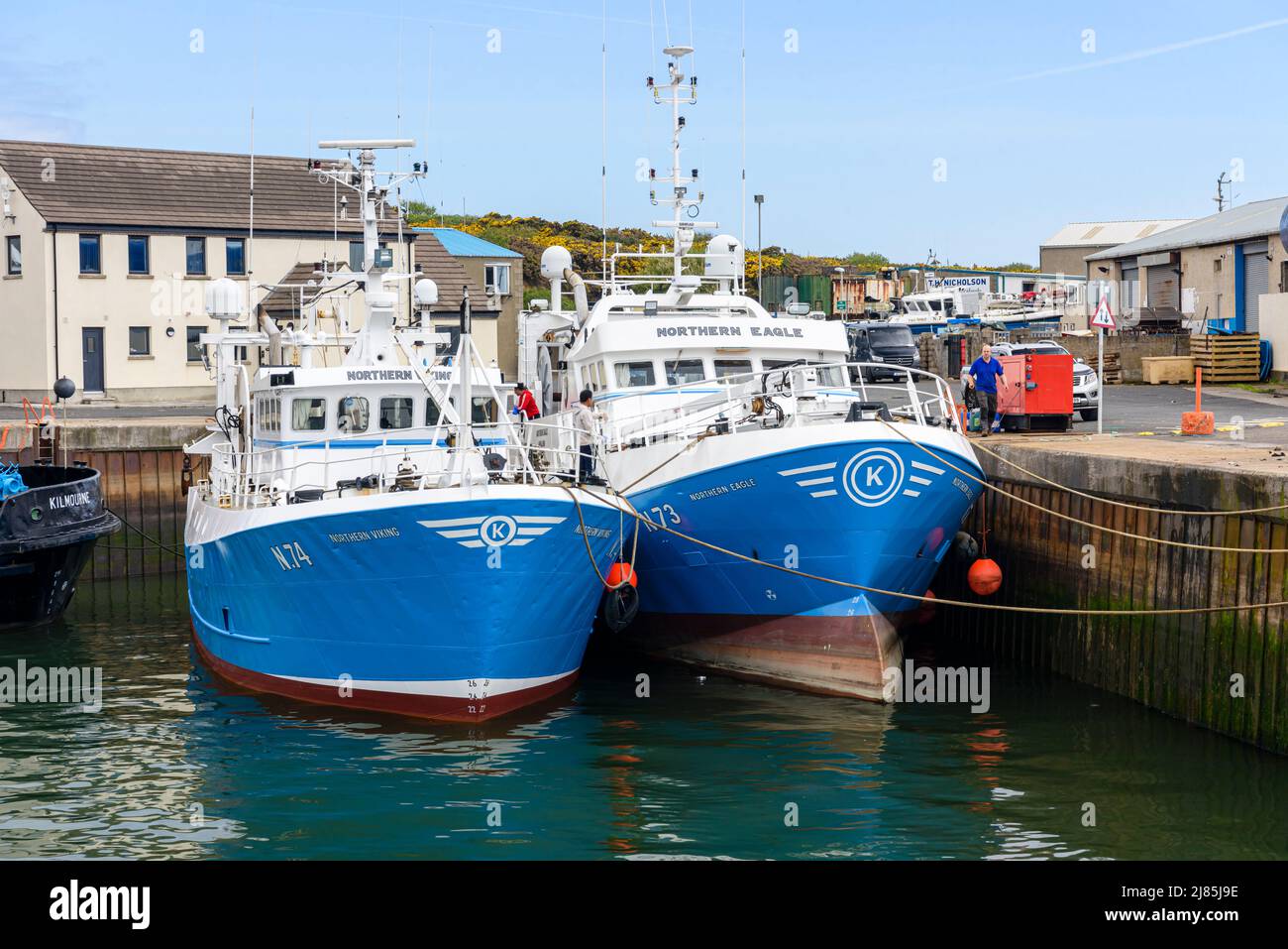 Fischerboote in Kilkeel Harbour, County Down, Nordirland, Großbritannien Stockfoto